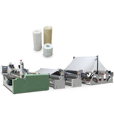 Macchina di riavvolgimento del rotolo sanitario completamente automatica Linea di produzione con unità di rilievo, punto a punto