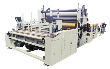 piegatrice del tessuto 15KW, grande macchina di riavvolgimento dell'asciugamano di cucina del sistema della laminazione della colla del rotolo di carta igienica