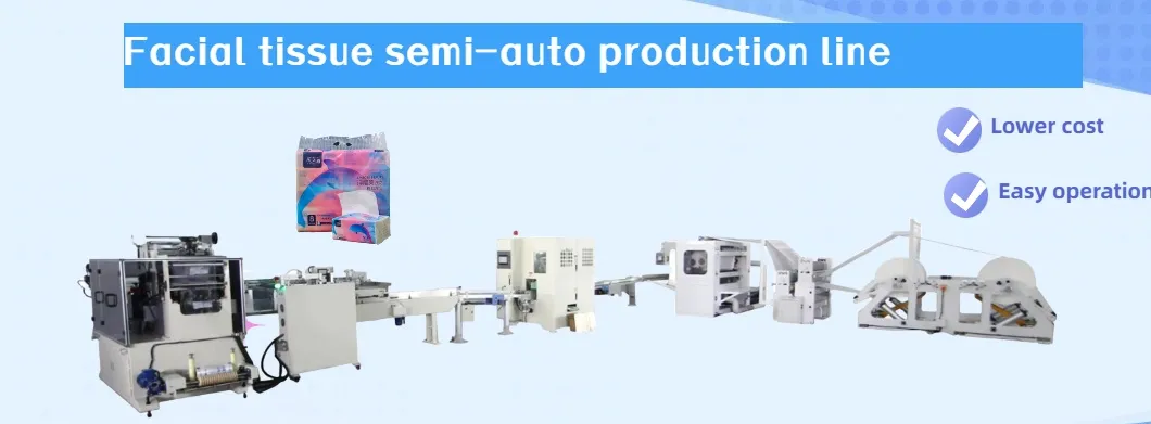 Linea di produzione semiautomatica per la fabbricazione di fazzoletti di carta 0