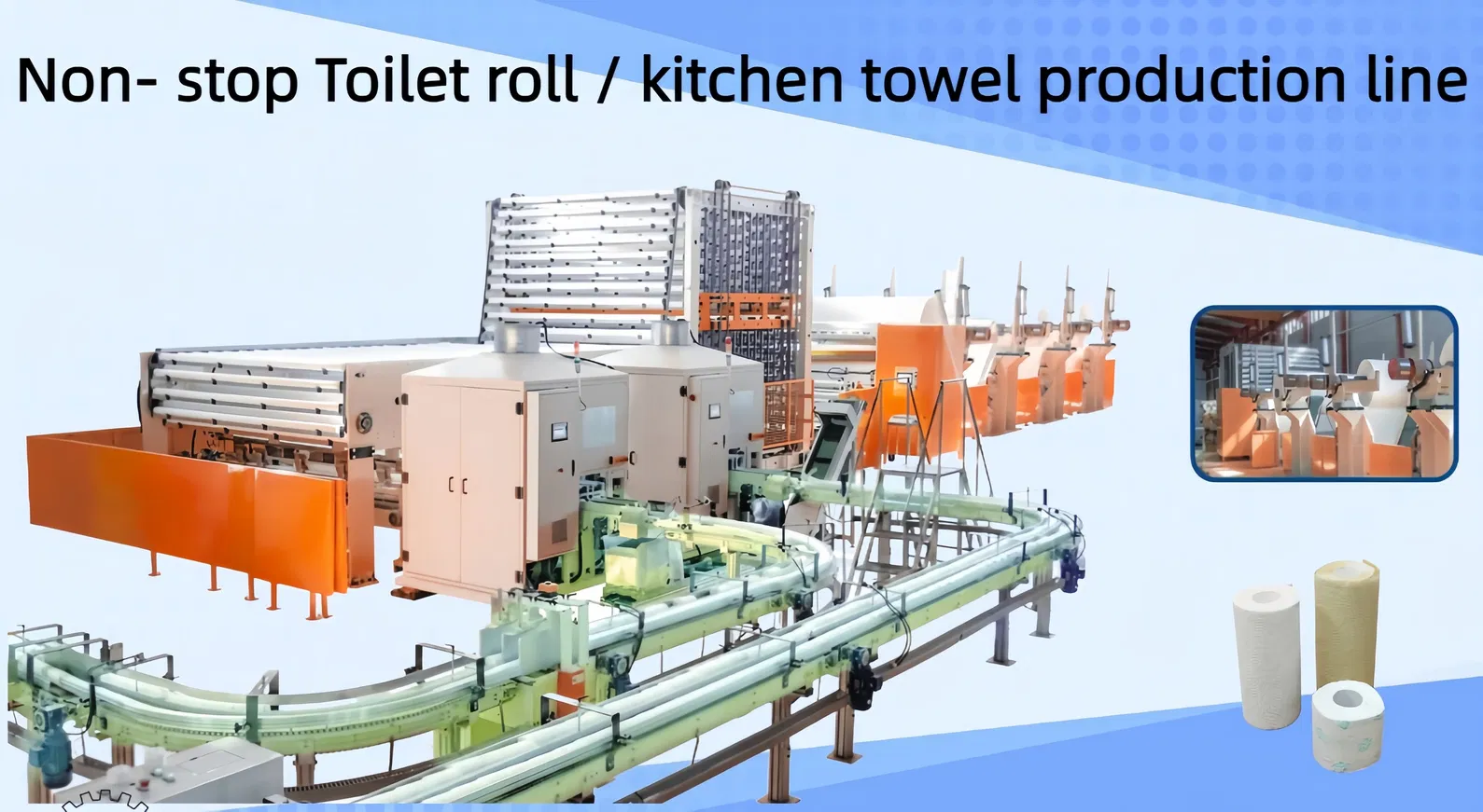 NON-STOP Fully Automatic Toilet Paper Production Line with embossing unit 0